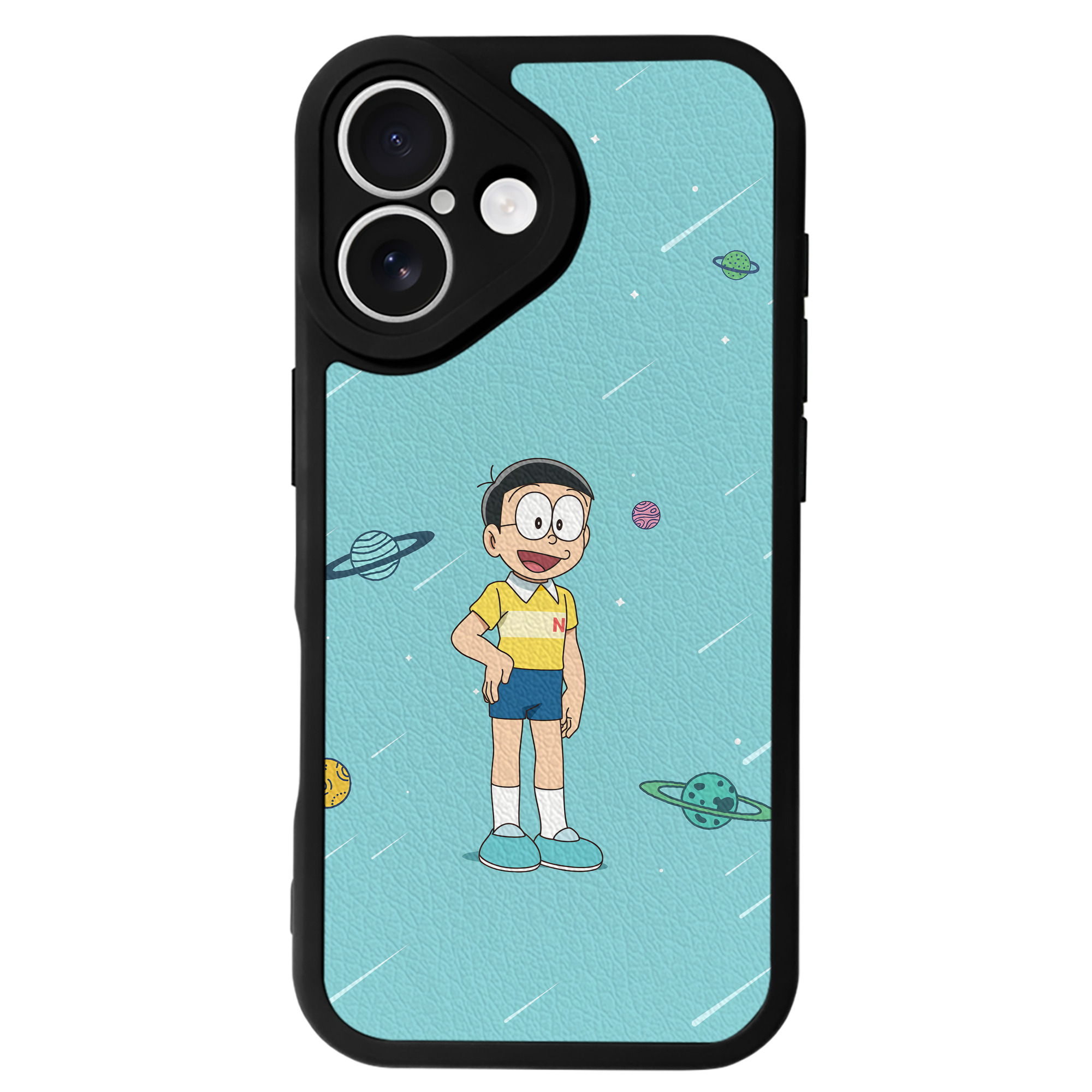 （画像用） ドラえもん Doraemon 【iPhone 16シリーズ対応】シリコンスマホケース（レザー調） 材質：シリコン